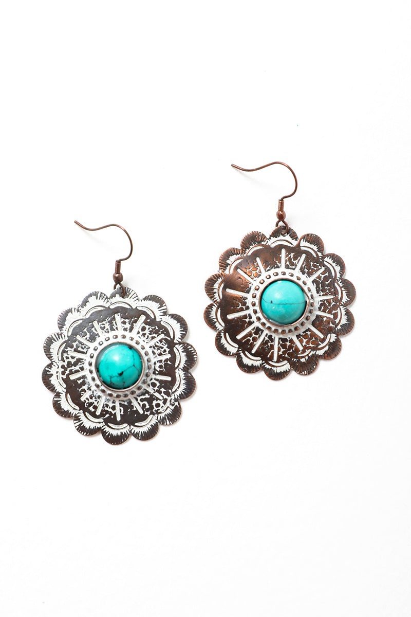 Rustic Flower Power Drop Earrings - Boho Vida