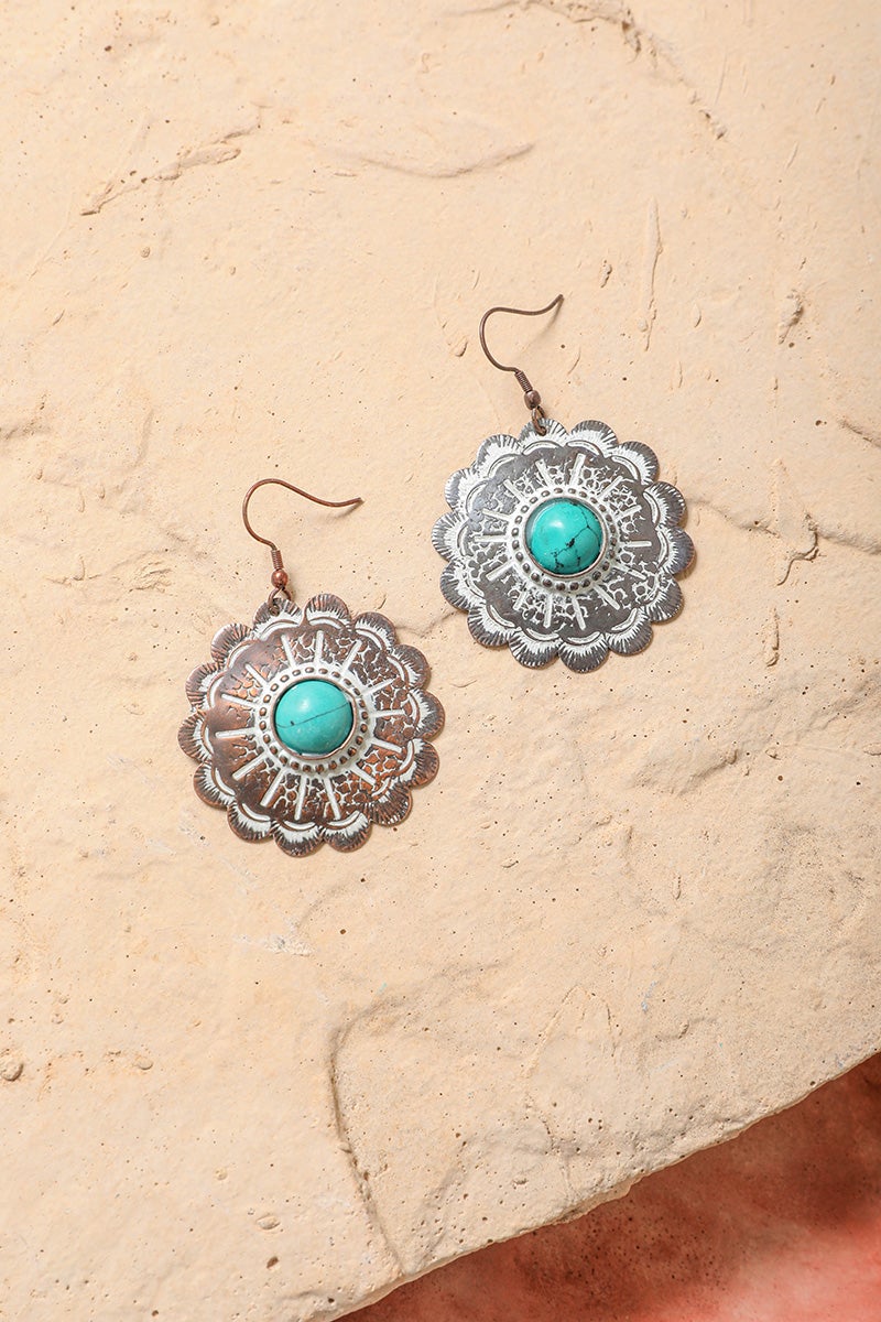 Rustic Flower Power Drop Earrings - Boho Vida