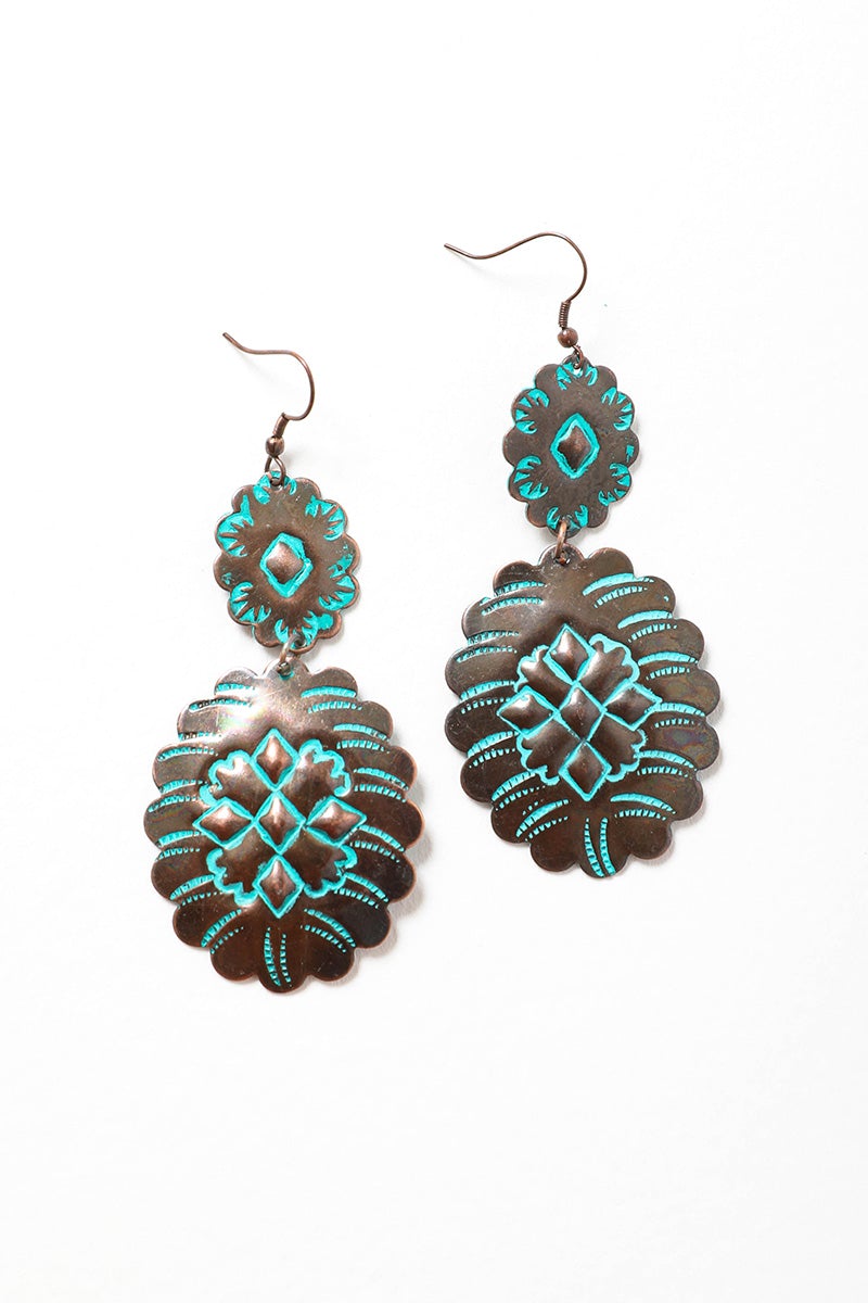 Turquoise Flower Drop Earrings - Boho Vida