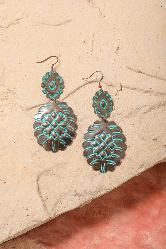 Turquoise Flower Drop Earrings - Boho Vida