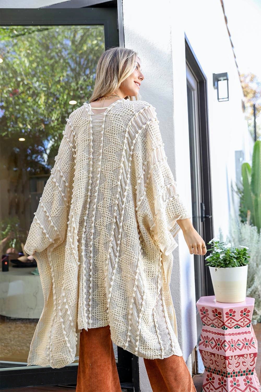 Soft Embroidered Zig Zag Kimono - Boho Vida