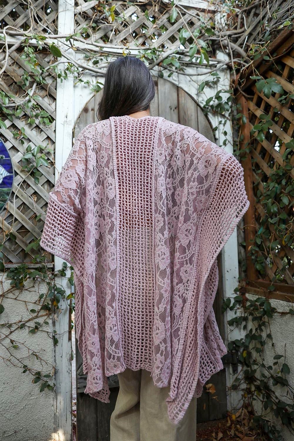 Floral Knit Pattern Kimono - Boho Vida