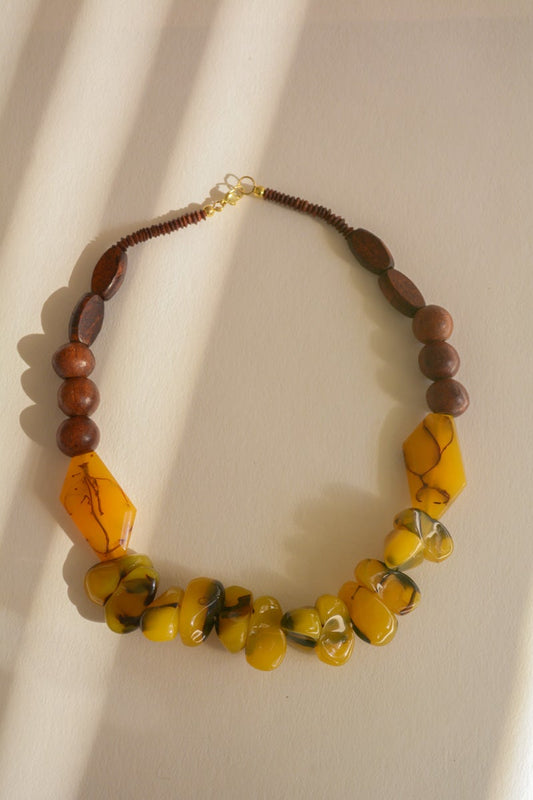 Chunky Amber Beaded Necklace