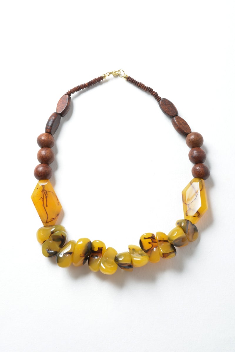 Chunky Amber Beaded Necklace