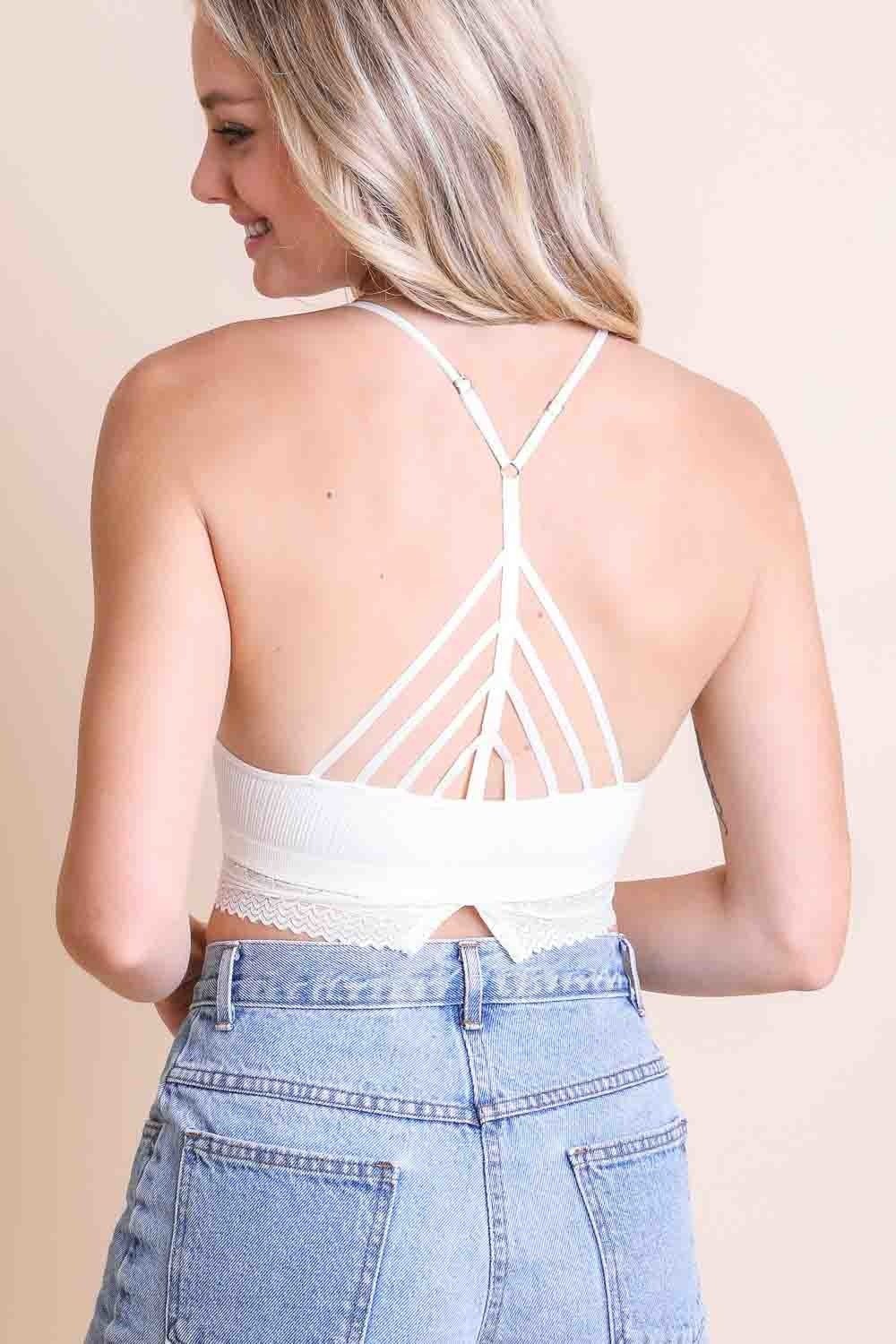 High Neck Crochet Trim Bralette - Boho Vida