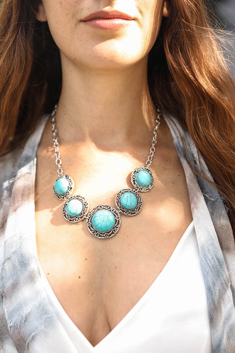 La Floraison Turquoise Necklace - Boho Vida