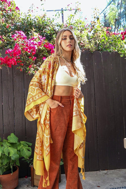 Moroccan Touch Tapestry Kimono - Boho Vida