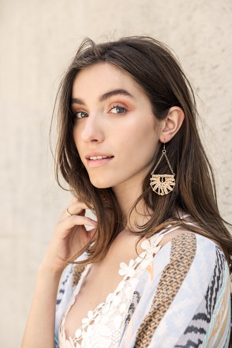 Natural Drop Woven Earrings - Boho Vida