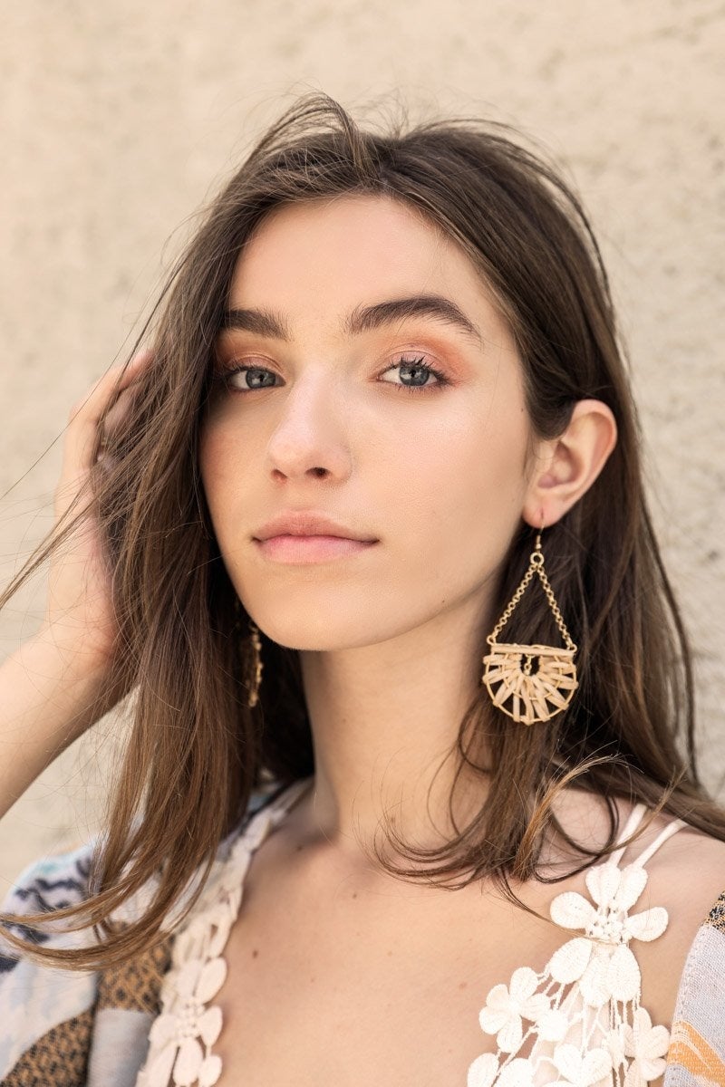 Natural Drop Woven Earrings - Boho Vida