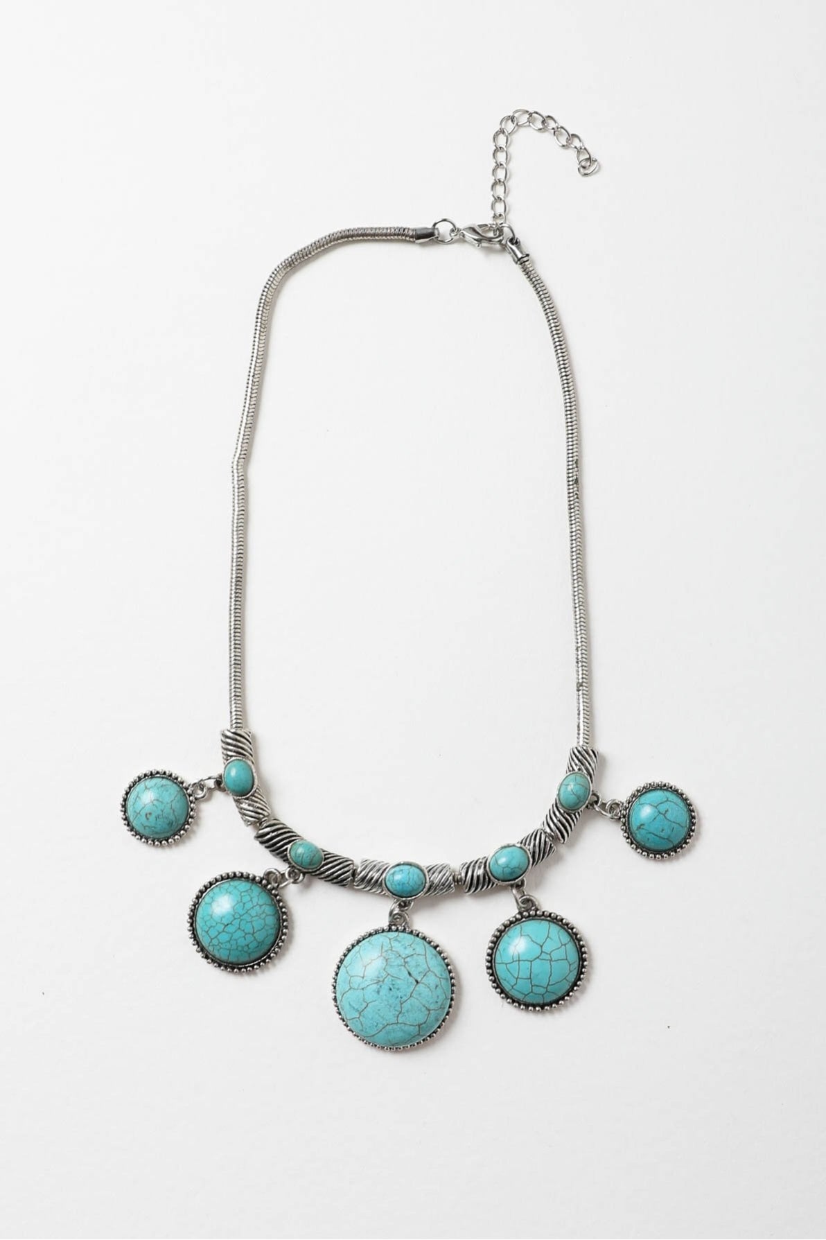 Turquoise Charm Link Necklace - Boho Vida